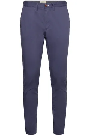 GANT Slim Twill Chinos Bottoms Trousers Chinos Navy