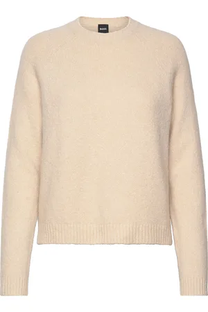 HUGO BOSS Febisan Tops Knitwear Jumpers Cream