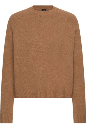 HUGO BOSS Febisan Tops Knitwear Jumpers Beige