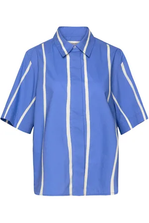 Marimekko Sinertävä Puhveli Tops Shirts Short-sleeved Blue
