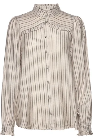 Freequent Fqonilla-Blouse Tops Shirts Long-sleeved Beige