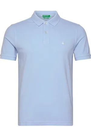 Benetton H/S Polo Shirt Tops Polos Short-sleeved Blue