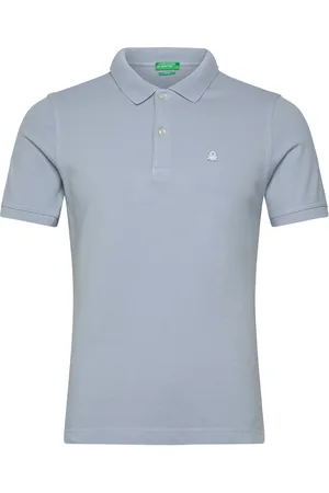 Benetton H/S Polo Shirt Tops Polos Short-sleeved Blue