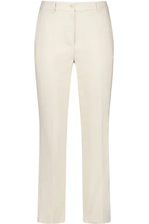 Gerry Weber Pant Cropped Bottoms Trousers Straight Leg Cream