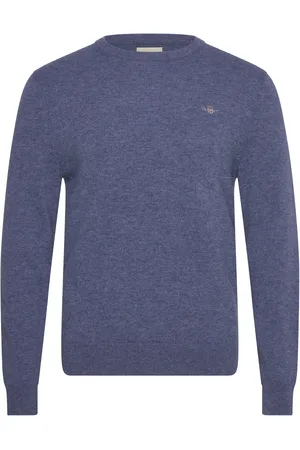 GANT Extrafine Lambswool C-Neck Tops Knitwear Round Necks Blue