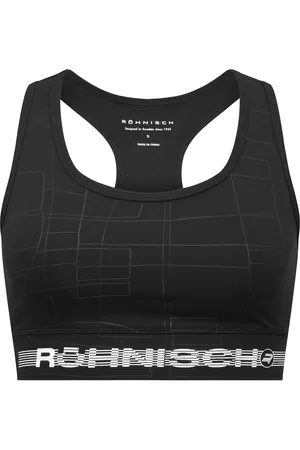 Röhnisch Emblem Racerback Sportsbra Sport Women Sport Clothing Sport Bras - All Black