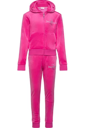 Juicy Couture Diamante Hood & Slim Jogger Set Sets Tracksuits Pink