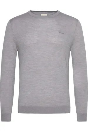 GANT Extrafine Merino Wool C-Neck Tops Knitwear Round Necks Grey