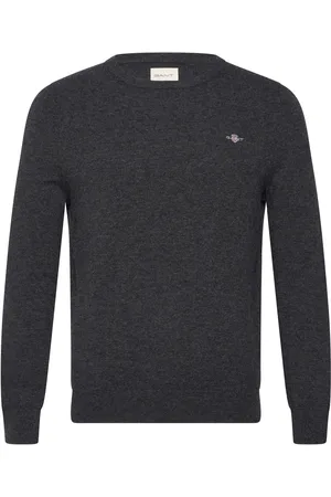 GANT Extrafine Lambswool C-Neck Tops Knitwear Round Necks Grey