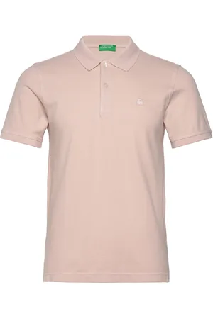 Benetton H/S Polo Shirt Tops Polos Short-sleeved Pink