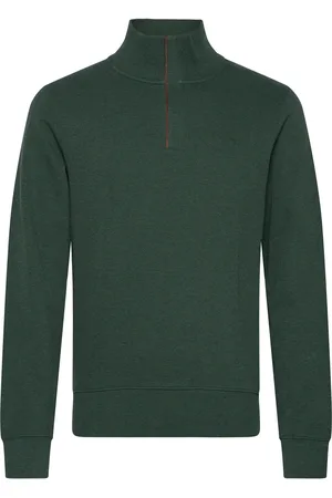 GANT Sacker Rib Half Zip Tops Sweatshirts & Hoodies Sweatshirts Green