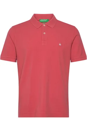 Benetton H/S Polo Shirt Tops Polos Short-sleeved Red