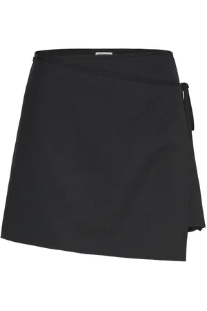 Weekday Suiting Wrap Mini Skirt Skirts Wrap Skirts Black