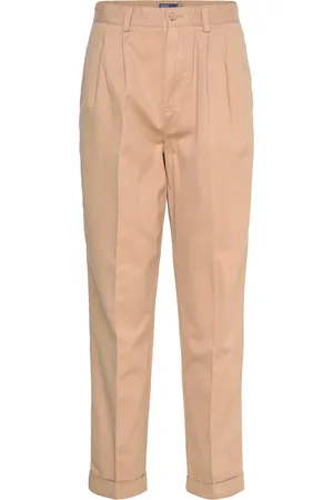 Ralph Lauren Cotton Twill Straight-Leg Pant Bottoms Trousers Chinos Beige