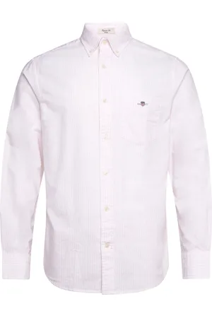 GANT Reg Classic Oxford Stripe Shirt Tops Shirts Casual Pink