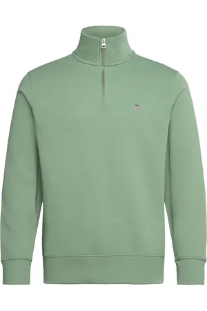 GANT Reg Shield Half Zip Sweat Tops Sweatshirts & Hoodies Sweatshirts Green