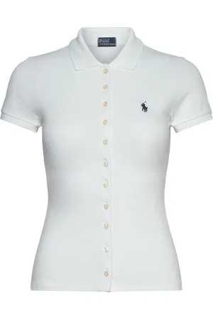 Ralph Lauren Butt D-Placket Polo Shirt Tops T-shirts & Tops Polos White