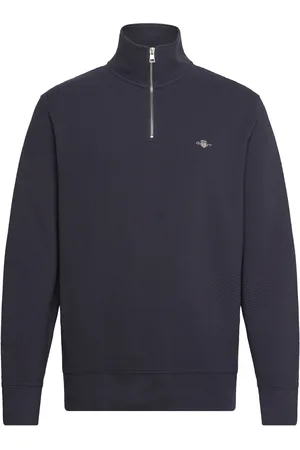 GANT Texture Half-Zip Tops Sweatshirts & Hoodies Sweatshirts Blue