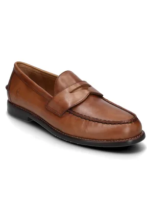 Ralph Lauren Alston Leather Penny Loafer Loafers Flade Sko Brown