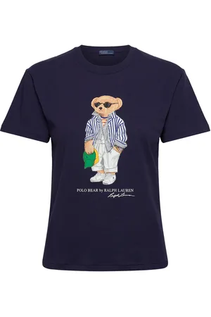 Ralph Lauren Polo Bear Cotton Jersey Tee Tops T-shirts & Tops Short-sleeved Navy