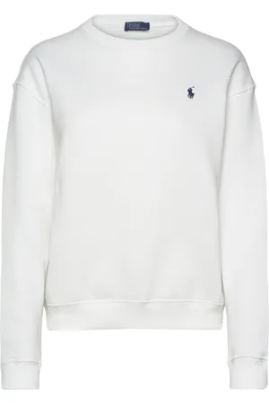 Ralph Lauren Fleece Crewneck Sweatshirt Tops Sweatshirts & Hoodies Sweatshirts White