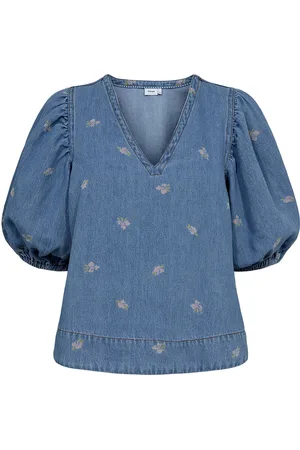 Numph Nuibiza Blouse Tops Blouses Short-sleeved Blue