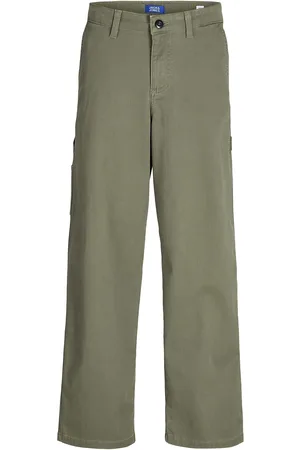 JACK & JONES Jpstalex Co Jjcarpenter Pants Noos Jnr Bottoms Jeans Regular Jeans Green Jack & J S