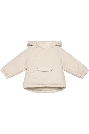 MANGO Kangaroo Pocket Quilted Jacket Outerwear Jackets & Coats Quilted Jackets Cream