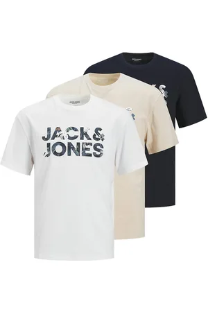 JACK & JONES Jjebryan Corp Logo Tee Ss O-Neck 3 Pk Mp Tops T-Kortærmet Skjorte White Jack & J S