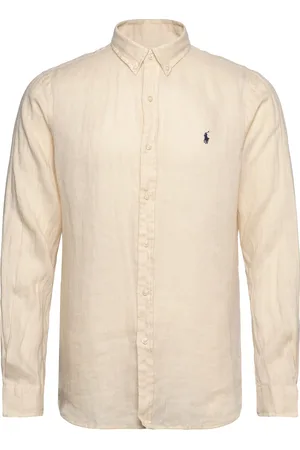 Ralph Lauren Slim Fit Linen Shirt Tops Shirts Linen Shirts Cream