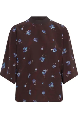 Rodebjer Poppi Violet Tops Blouses Short-sleeved Brown