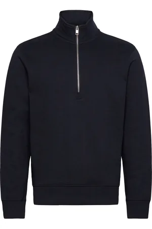MANGO Regular-Fit Zip-Neck Sweatshirt Tops Sweatshirts & Hoodies Sweatshirts Navy