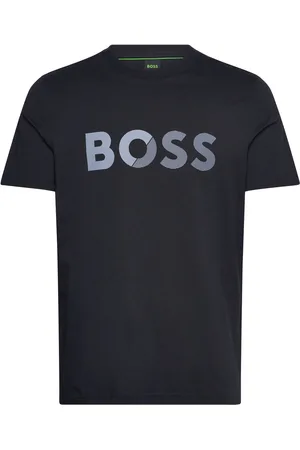 HUGO BOSS Tee Tape Logo Sport Men Men Sports Clothes Sport Tops Sport T-Skjorte Navy