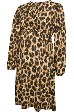 Mama;licious Mlnalene Ls Wo Dress Abk Knælang Kjole Black