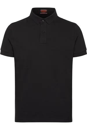 Superdry City Pique Polo Tops Polos Short-sleeved Black