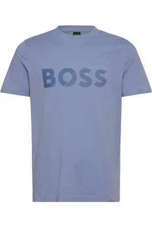 HUGO BOSS Tee Tape Logo Sport Men Men Sports Clothes Sport Tops Sport T-Skjorte Blue