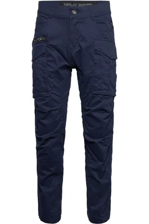 Replay Joe Trousers Cargo Bottoms Trousers Cargo Pants Navy