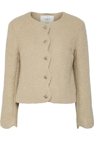 Y.A.S Serana Ls Jacket Uldjakke Jakke Beige