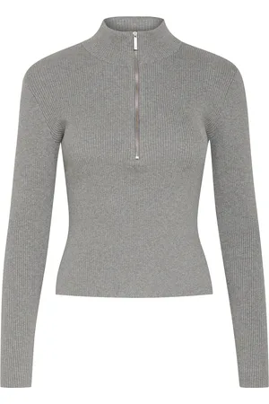 Gestuz Yasmiagz Zipper Pullover Noos Tops Knitwear Jumpers Grey