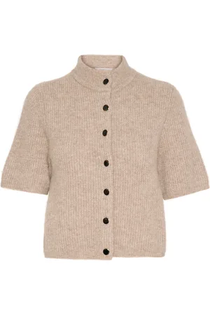 Gestuz Alphagz Ss Short Cardigan Tops Knitwear Cardigans Beige