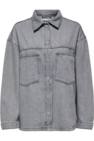 ONLY Onlemmie L/S Shirt Grey Dnm Azg Noos Jakke Denimjakke Grey