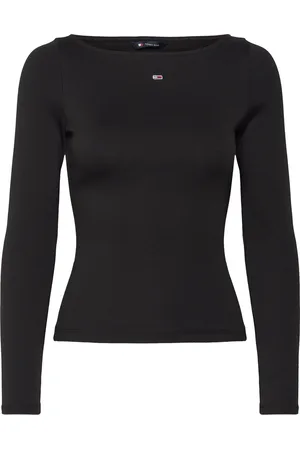 Tommy Hilfiger Tjw Boat Neck Top Ls Tops T-shirts & Tops Long-sleeved Black