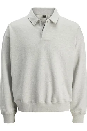 JACK & JONES Jcoconcrete Polo Sweat Tops Sweatshirts & Hoodies Sweatshirts Grey Jack & J S