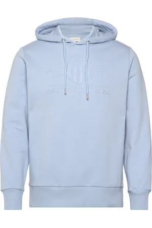 GANT Reg Tonal Shield Hoodie Tops Sweatshirts & Hoodies Hoodies Blue