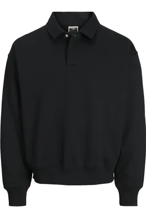 JACK & JONES Jcoconcrete Polo Sweat Tops Sweatshirts & Hoodies Sweatshirts Black Jack & J S