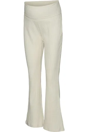 Mama;licious Mlbeysa Flared Jrs Pants 2F Bottoms Trousers Flared Cream