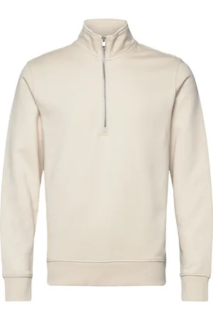 MANGO Regular-Fit Zip-Neck Sweatshirt Tops Sweatshirts & Hoodies Sweatshirts Cream