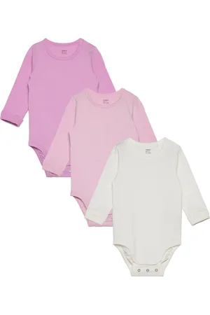 Lindex Body Basic 3 Pack Bodies Long-sleeved Pink