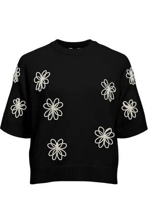 Object Objlaney Rubin Ss Pullover Noos Tops Knitwear Jumpers Black
