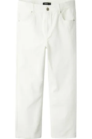 LMTD Nlftazza Twi Lw Straight Pant Noos Bottoms Jeans Regular Jeans White